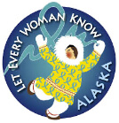Logo for ovarian cancer non-profit Let Every Woman Know-Alaska